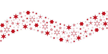 christmas design with red star wave isolated on white vector illustration EPS10のイラスト素材