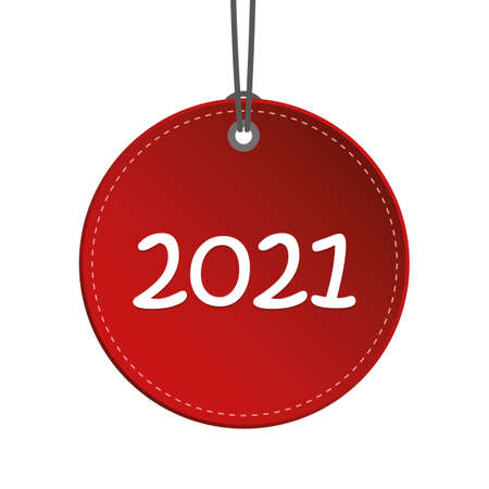 red round hanging label tag 2021 vector illustration EPS10のイラスト素材