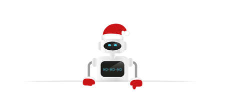 cute roboter white banner christmas design vector illustration EPS10のイラスト素材