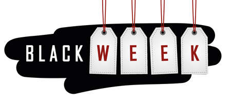 black week promotion hanging label vector illustration EPS10のイラスト素材