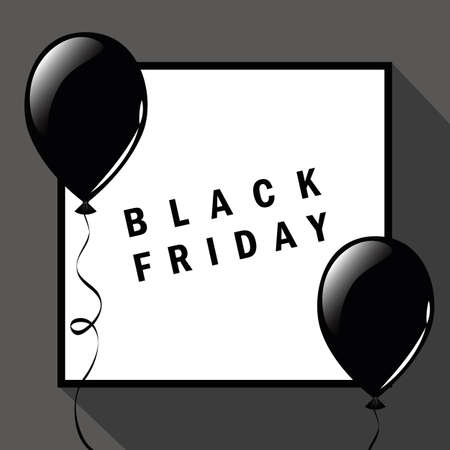 Black Friday sale black balloons advertising vector illustration EPS10のイラスト素材