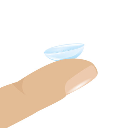 contact lens on finger isolated on white vector illustrationのイラスト素材