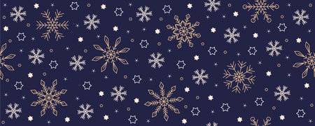 christmas seamless snowflake and star background on blue