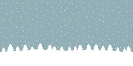 blue winter landscape fir border with snowのイラスト素材