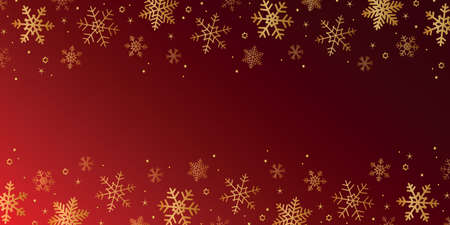 red and golden shiny christmas banner snowflake borderのイラスト素材