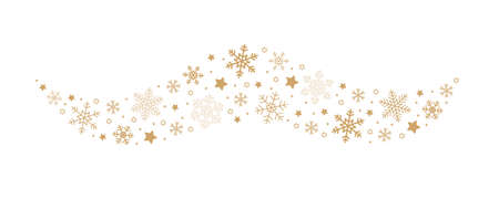 snowflakes and stars border isolated on white backgroundのイラスト素材