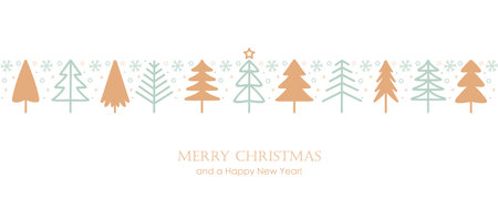 christmas greeting card with abstract fir tree decorationのイラスト素材