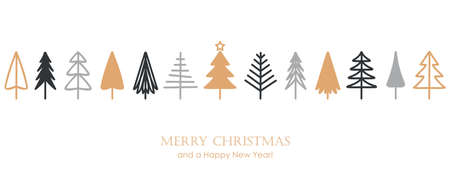 christmas greeting card with abstract fir tree decorationのイラスト素材