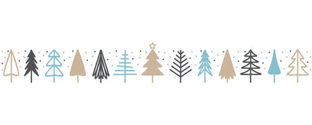 christmas greeting card with abstract fir tree decorationのイラスト素材