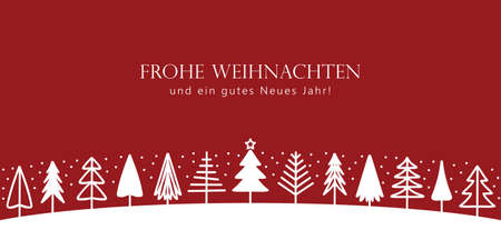 blue and white abstract winter landscape fir border christmas treeのイラスト素材