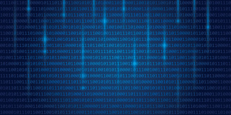 blue digital binary code web technology background