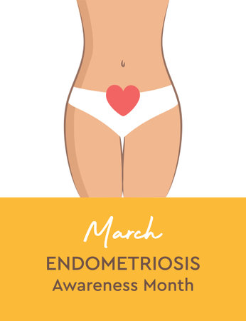 National Endometriosis Awareness Month march info graphicのイラスト素材