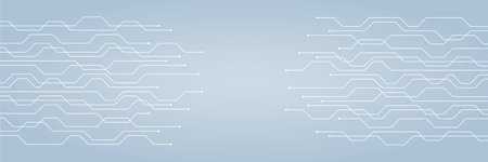 circuit board electronics digital technology banner blue