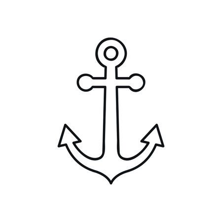 anchor sea symbol isolated on white background vector