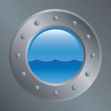 porthole icon with sea view marine holiday designのイラスト素材