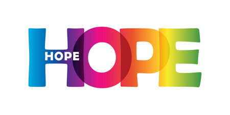 colorful hope typography isolated on white backgroundのイラスト素材