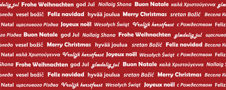 merry christmas greeting card banner in different languagesのイラスト素材