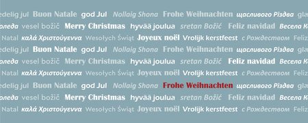 merry christmas greeting card banner in different languages seamless patternのイラスト素材