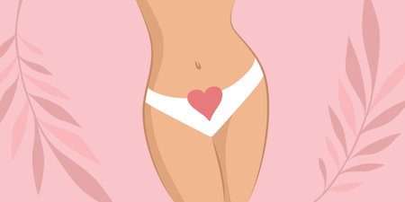 female body menstruation hygiene women health illustrationのイラスト素材