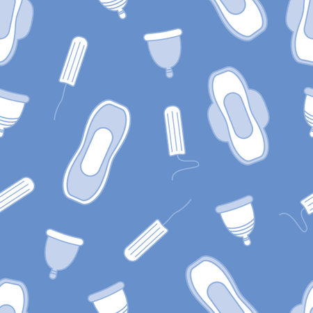female hygiene products menstruation seamless pattern graphicのイラスト素材