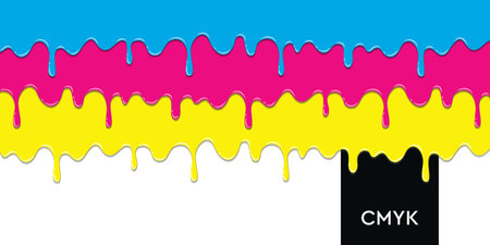 flowing color cyan magenta yellow cmyk print backgroundのイラスト素材