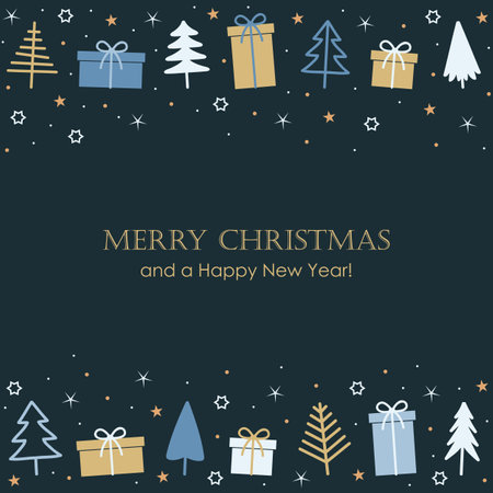 set of christmas tree and gift symbols on whiteのイラスト素材