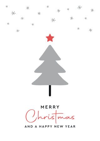christmas postcard with abstract fir tree designのイラスト素材