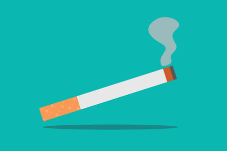 cigarette simple icon smoke tabacco isolated on whiteのイラスト素材