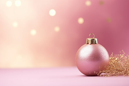 bright pink and golden christmas ball decorationの素材