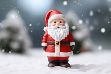 cute santa claus figure on winter backgroundの素材