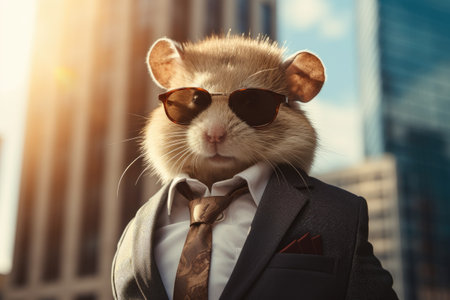 business hamster in suitの素材