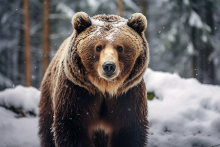 brown bear portrait outdoorの素材