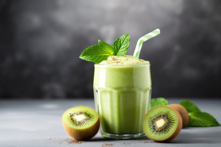 fresh tasty smoothie with kiwiの素材