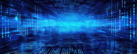 web digital technology blue background illustrationの素材