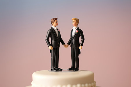 miniature wedding couple figure two menの素材