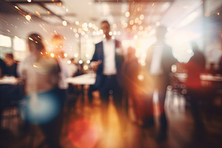 blurred shining background people at partyの素材