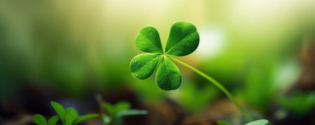good luck clover leaf nature backgroundの素材
