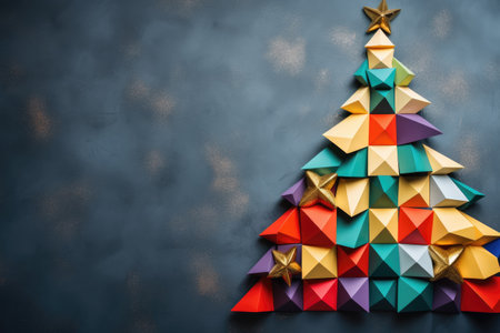 abstract colorful christmas tree paper artworkの素材