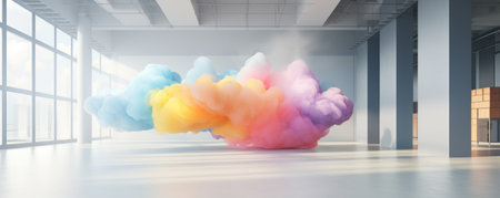 colorful cloud in modern office creative idea conceptの素材