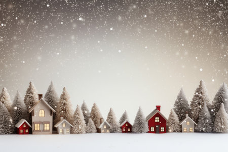 abstract snowy winter background with copy spaceの素材