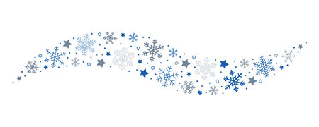 snowflakes and stars border isolated vector illustration EPS10のイラスト素材