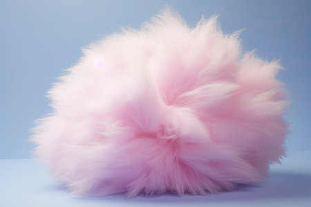 pink cotton candy on blue backgroundの素材