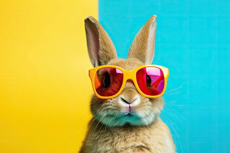 cool easter bunny with sunglasses holiday designの素材
