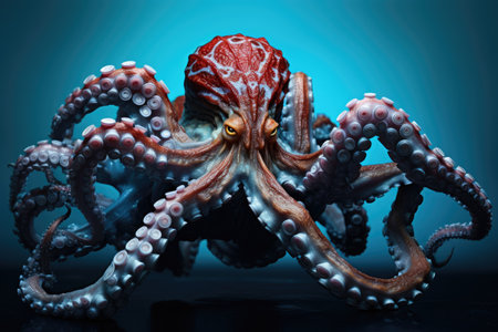 octopus in deep water undersea creatureの素材