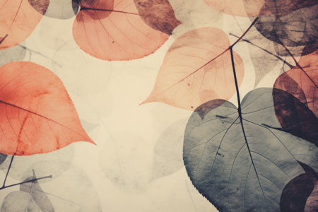 colorful autumn leaves vintage backgroundの素材