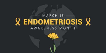 national endometriosis awareness month march info graphic vector illustrationのイラスト素材