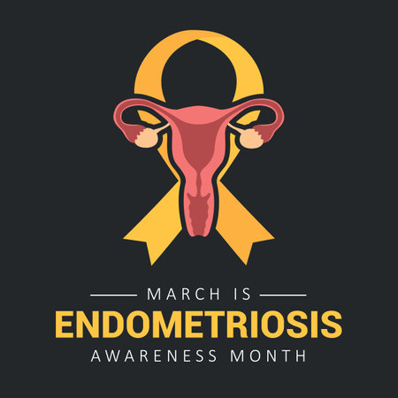 national endometriosis awareness month march info graphic vector illustrationのイラスト素材