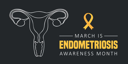 national endometriosis awareness month march info graphic vector illustrationのイラスト素材