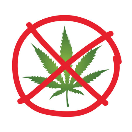 cannabis forbidden sign isolated vector illustrationのイラスト素材
