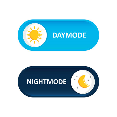 day and night button with sun and moon vector illustrationのイラスト素材